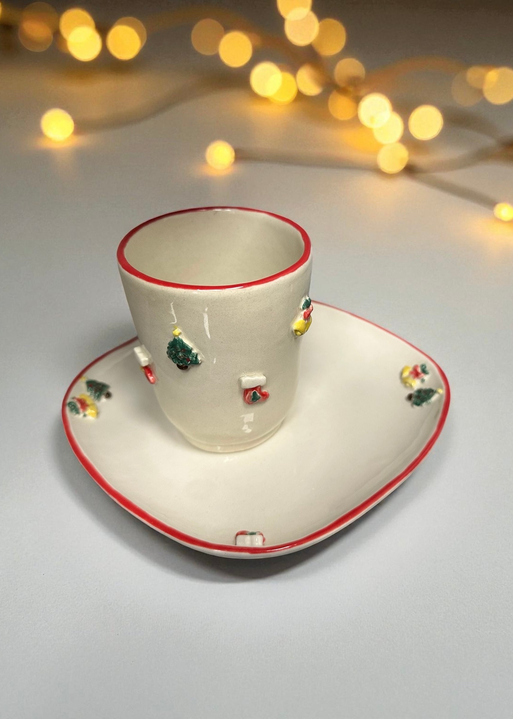 Keramikinė rankų darbo kalėdinė lėkštutė