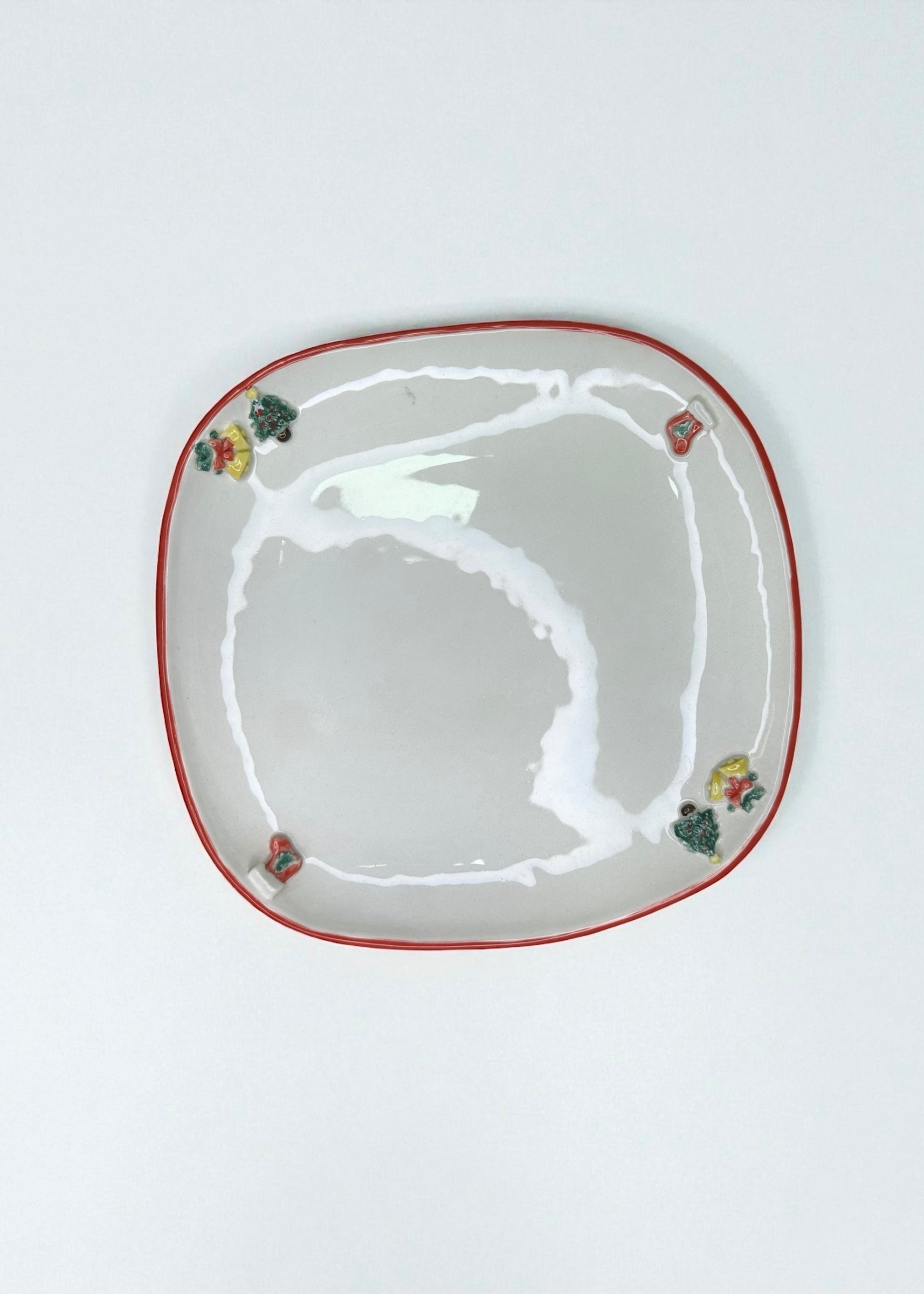 Keramikinė rankų darbo kalėdinė lėkštutė